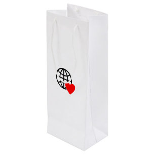 Sacola Para Vinho Ícone do Mundo do Amor   Design de Verão do Heart 