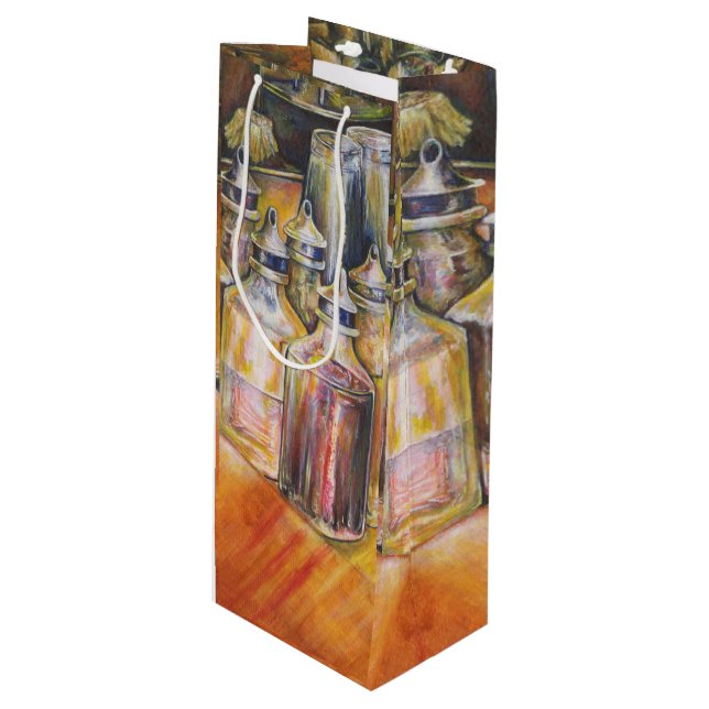 Sacola Para Vinho Ideografia da luz Ouro (Frente inclinada)