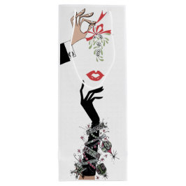 Sacola Para Vinho Ilustração Mistletoe Mishead dos anos 50