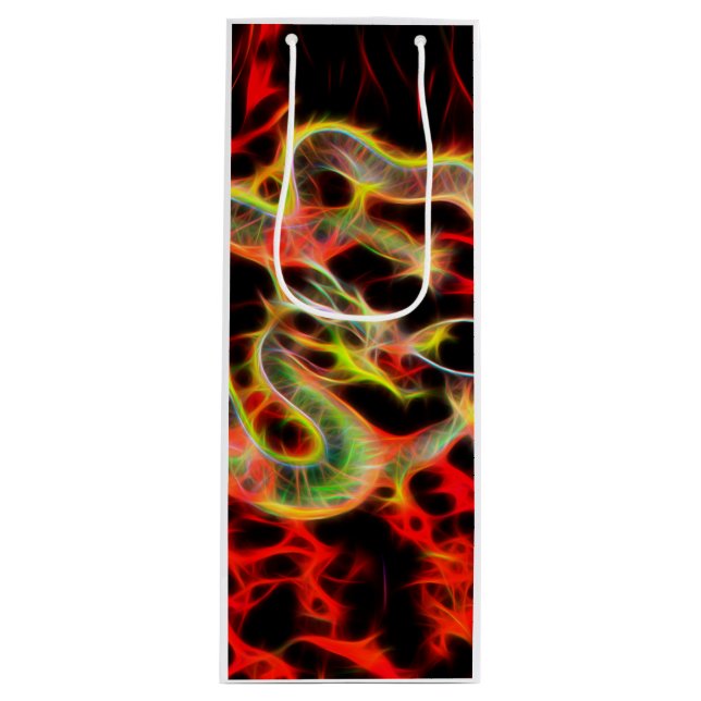 Sacola Para Vinho Incrível Dragão Fogo em Energia Sortuda (Frente)