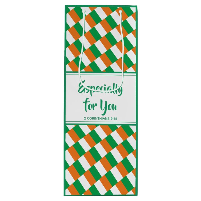 Sacola Para Vinho IRISH FLAG | Bíblia cristã Verso (Frente)