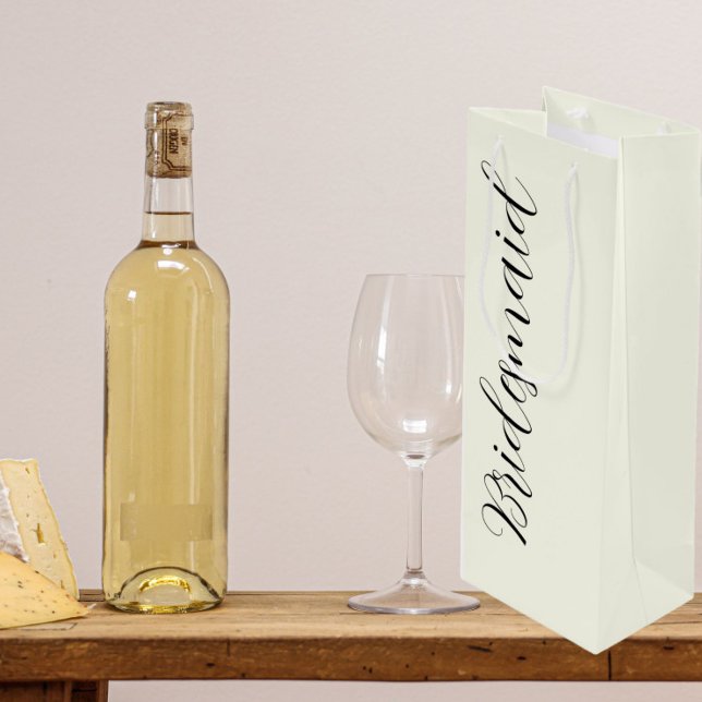 Sacola Para Vinho Ivory Stylized Script Wedding Bridesmaid (In Situ)