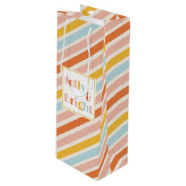 Sacola Para Vinho Jolly e Bright Retro Modern Stripe Natal