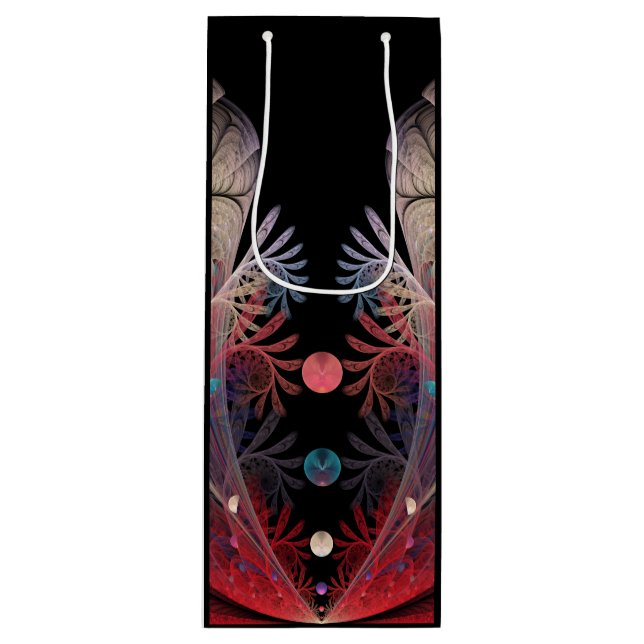 Sacola Para Vinho Jonglage Abstrato Modern Fantasy Fractal Art (Frente)
