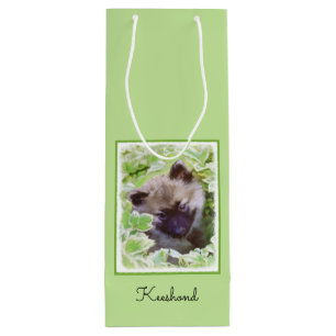 Sacola Para Vinho Keeshond Puppy na Pintura Original