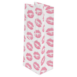 Sacola Para Vinho Lábios Rosa, Padrão De Lábios, Batom Rosa, Beijo