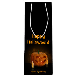 Sacola Para Vinho Lanterna de Abóbora Halloween com Velas