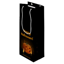 Sacola Para Vinho Lanterna de Abóbora Halloween com Velas