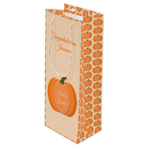 Sacola Para Vinho Laranja Bonita Sexo Neutro Abóbora Personalizada N