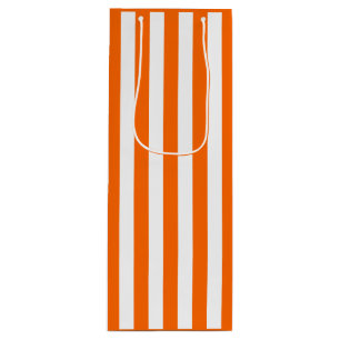 Sacola Para Vinho Laranja e White Stripe