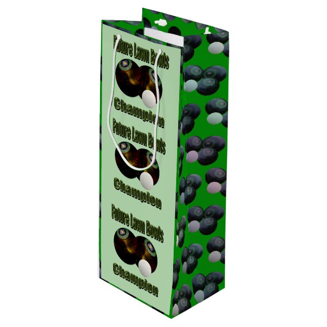 Sacola Para Vinho Lawn Bowls Future Champion, (Frente inclinada)