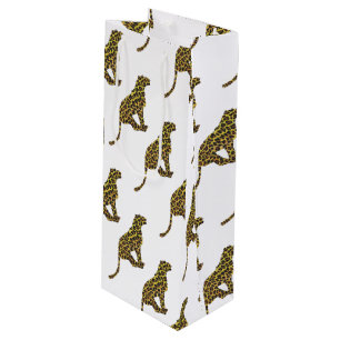 Sacola Para Vinho Leopard Brown e Yellow Siloette