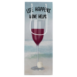 Sacola Para Vinho Ler vinho e Dólar de areia