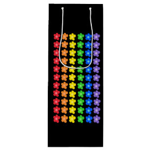 Sacola Para Vinho LGBT Rainbow Flores Orgulho gay Liberdade e Iguald