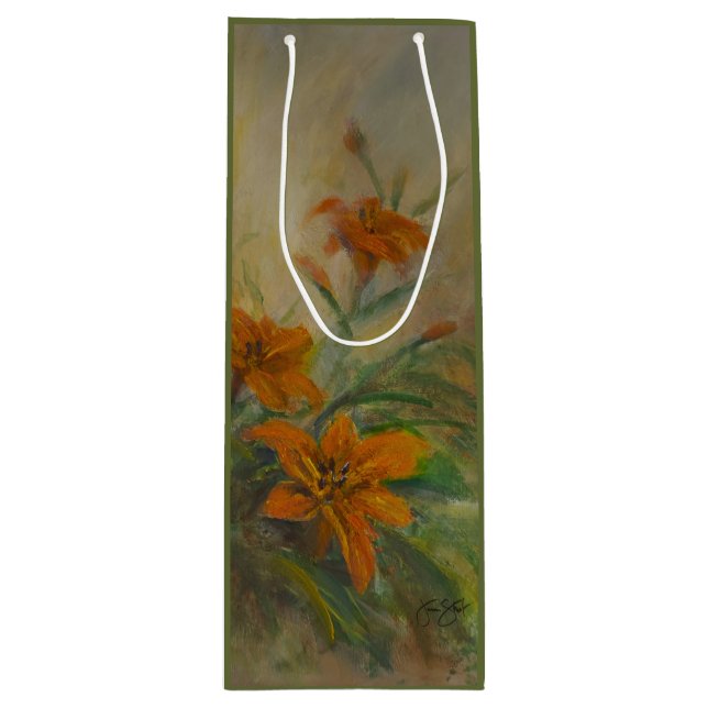 Sacola Para Vinho Lilases Tigres (Frente)