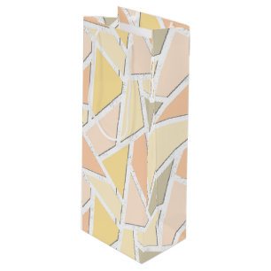 Sacola Para Vinho Limão - teste padrão de mosaico amarelo
