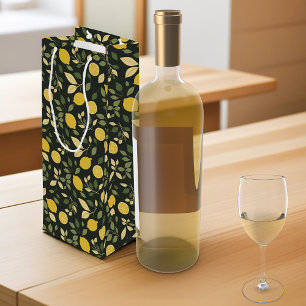 Sacola Para Vinho Limões e Folhas