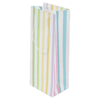 SACOLA PARA VINHO LISTRAS AZUL PASTEL VERDE AMARELO ROSA ROXO