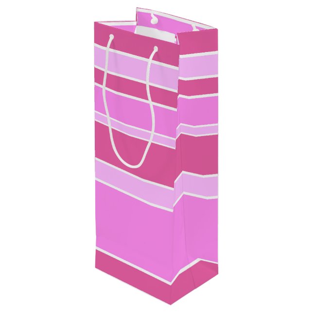 Sacola Para Vinho Listras cor-de-rosa (Verso inclinado)