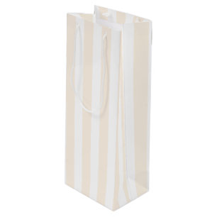 Sacola Para Vinho Listras de bege e branco