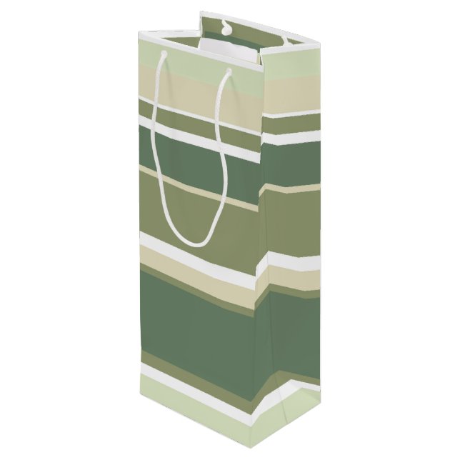 Sacola Para Vinho listras de verde-oliva (Verso inclinado)