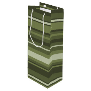 Sacola Para Vinho listras de verde-oliva