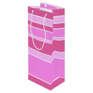 Sacola Para Vinho Listras rosa