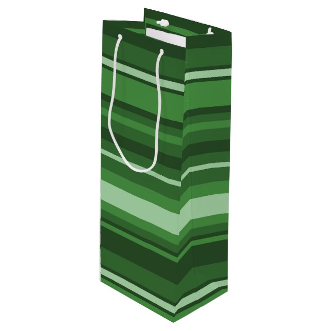 Sacola Para Vinho Listras verdes (Frente inclinada)
