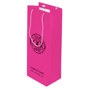 Sacola Para Vinho Logotipo comercial corporativo cor-de-rosa moderno