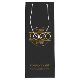 Sacola Para Vinho Logotipo comercial Dourado da empresa da Cinza mod