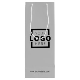 Sacola Para Vinho Logotipo corporativo personalizado Cinza de Promoc