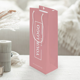 Sacola Para Vinho Logotipo da empresa personalizado cor-de-rosa Prom