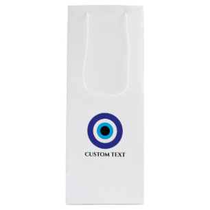 Sacola Para Vinho logotipo de Olho Azul Mati de casamento turco greg