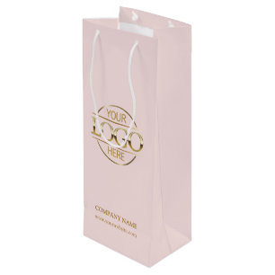 Sacola Para Vinho Logotipo empresarial corporativo rosa-pincel elega