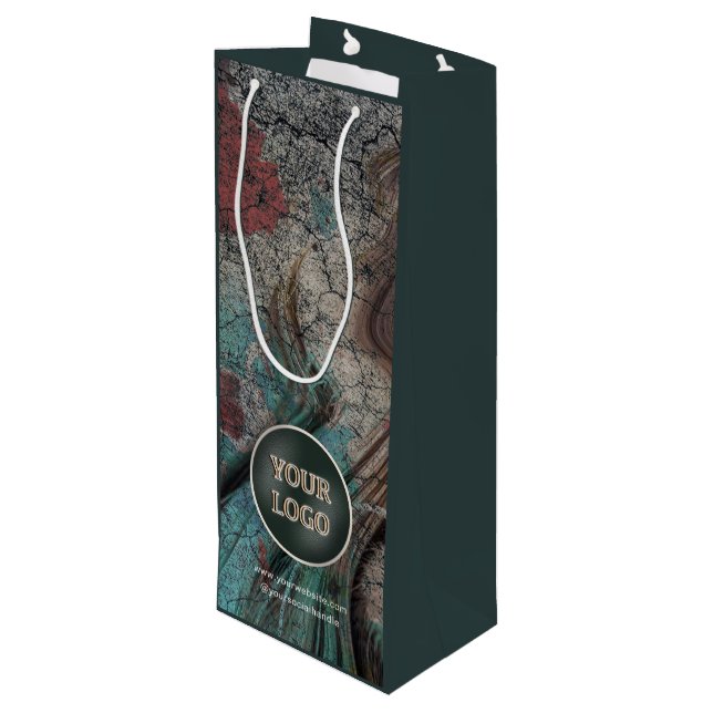 Sacola Para Vinho Logotipo Personalizado da Empresa | Embalagem de M (Verso inclinado)