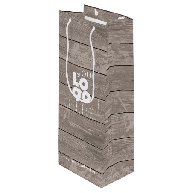 Sacola Para Vinho Logotipo personalizado da empresa Wooden Impressão (Frente inclinada)