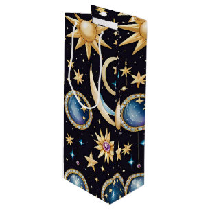 Sacola Para Vinho Lua E Estrelas Celestiais