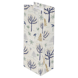 Sacola Para Vinho Luzes e ornamentos das Árvores de Natal Douradas