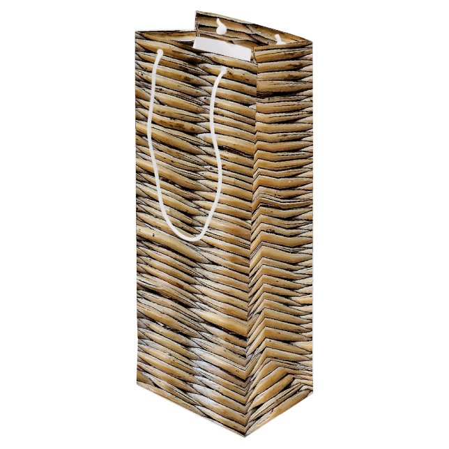 Sacola Para Vinho Macro de Onda de Cesta (Verso inclinado)