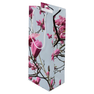 Sacola Para Vinho Magnolia Rosa Elegante Flores Peaceful Hanami