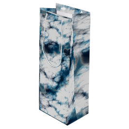 Sacola Para Vinho Marble Azul