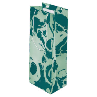 Sacola Para Vinho Marble Verde