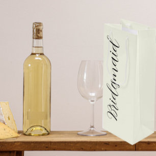 Sacola Para Vinho Marfim Estilizado Roteiro Casamento Damas de Honra