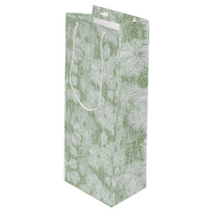 Sacola Para Vinho Margarida Floral Verde Lima Aveludado