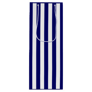 Sacola Para Vinho Marinho escuro, azul e faixa branca