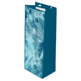 Sacola Para Vinho Mármore de água azul