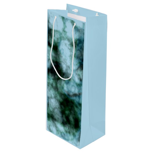 Sacola Para Vinho Mármore Verde Azul (Frente inclinada)