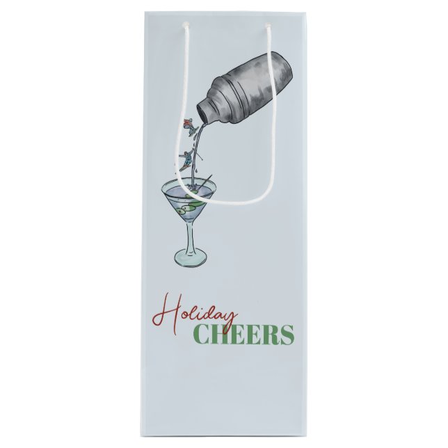 Sacola Para Vinho martini e férias de esqui (Frente)