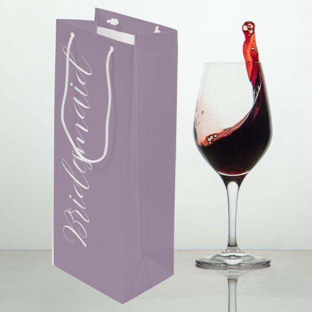 Sacola Para Vinho Mauve Stylized Script Wedding Bridesmaid (In Situ)