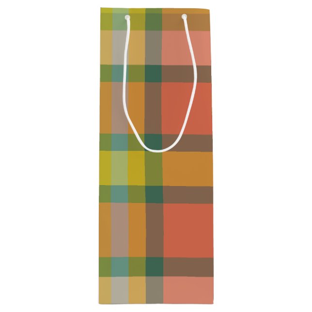 Sacola Para Vinho Melon plaid (Frente)